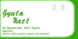 gyula matl business card